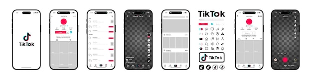 Tik Tok mock up design on iPhone 14. Tik Tok screen social media and social network interface templa
