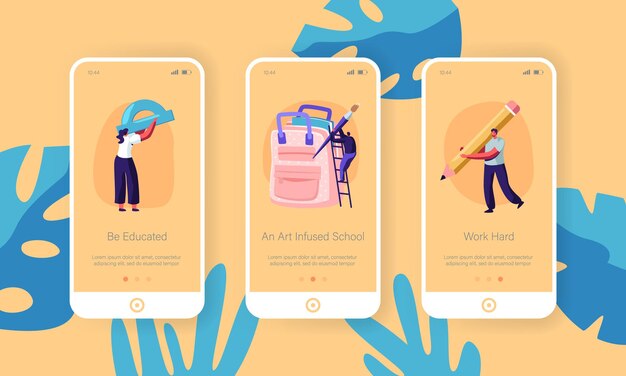 Tilbage til skole mobilapp ombord skærmsæt