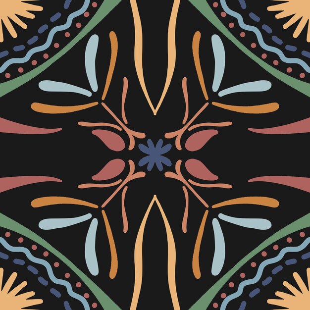 tile seamless pattern design with colourful motifs background vector illustation eps10