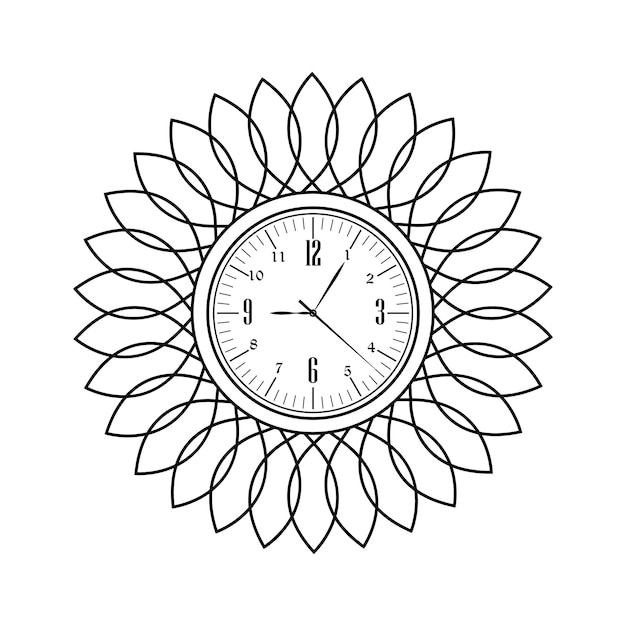 Time and Clock line art Watch Timer Date Current time and vector linear Art