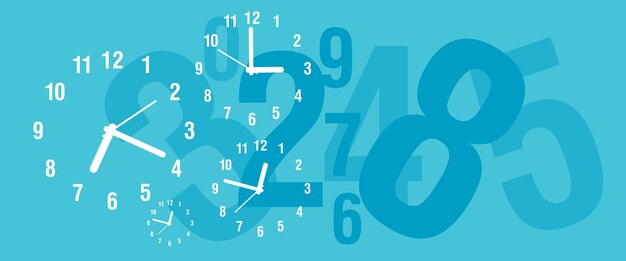 Time clock vector illustration design