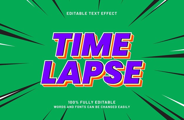 time lapse editable text effect in simple style