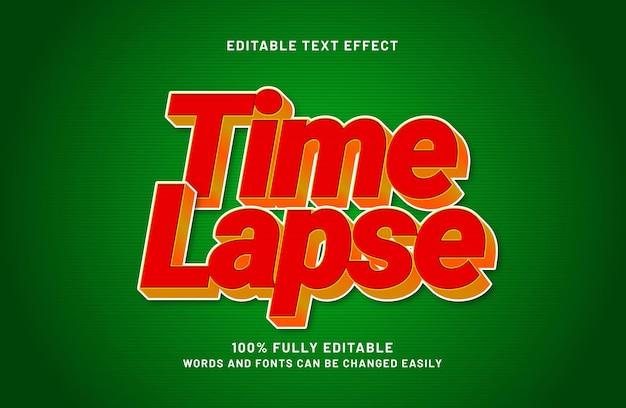 time lapse editable text effect in time and travel text style