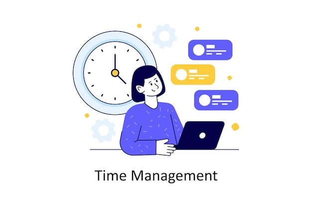 Time Management Flat Style Design Vector illustration Stock illustration