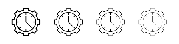 time management icon flat illustration sign