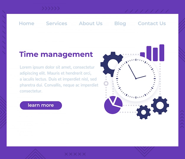 Time management, website   template