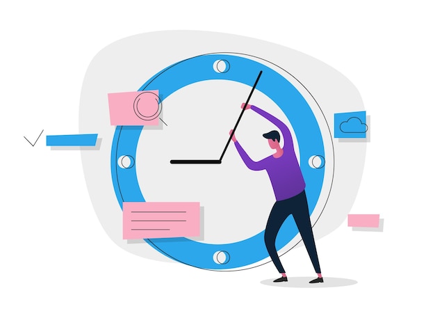 Time managment concept illustration. Use for web banner infographics hero images