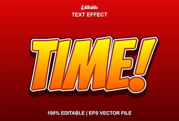 Time text effect with 3d style and can be edited