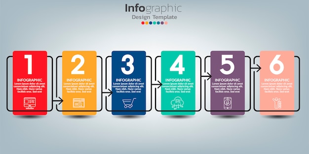 Timeline infographic template with icons in success concept.