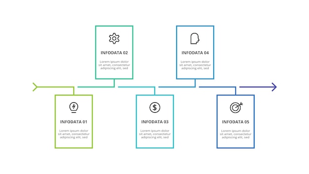timeline with 5 elements infographic template for web business presentations vector illustration