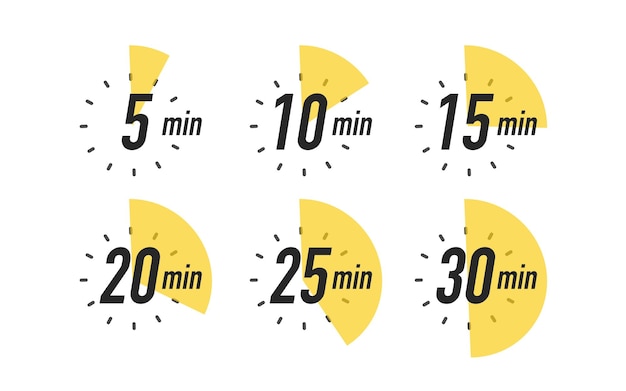 timer icon set isolated on white background