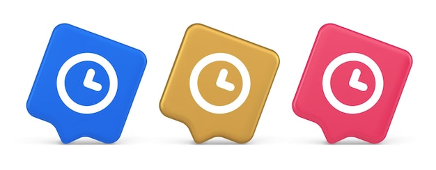 Timer nedtælling deadline kontrolknap tidsstyring ur web app design 3D-rendering ikon