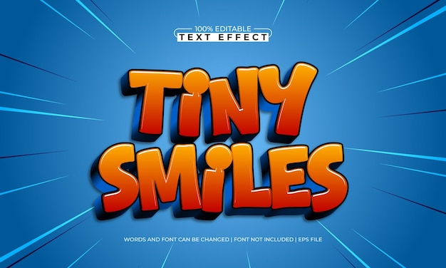tiny smiles editable text effect with a kids and play text style