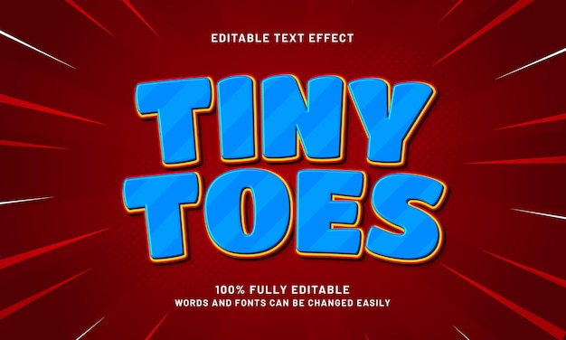 tiny toes editable text effects with a joy and game theme