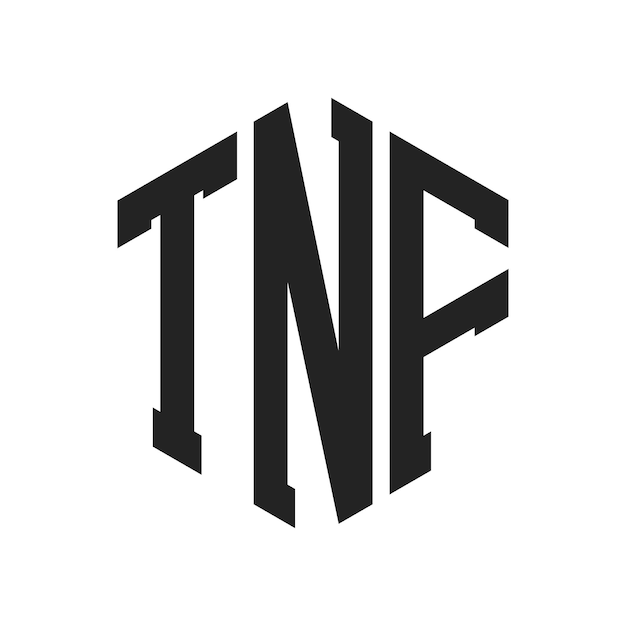 TNF Logo Design Initial Letter TNF Monogram Logo using Hexagon shape
