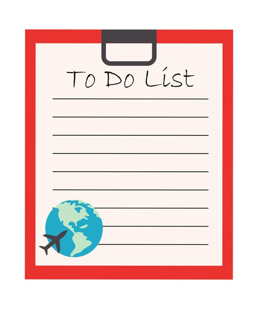 To do list glider a printing pad with an empty space for writing todo list icon with handdrawn