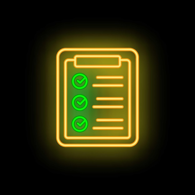 to do list icon outline vector sport store online item neon color isolated on black