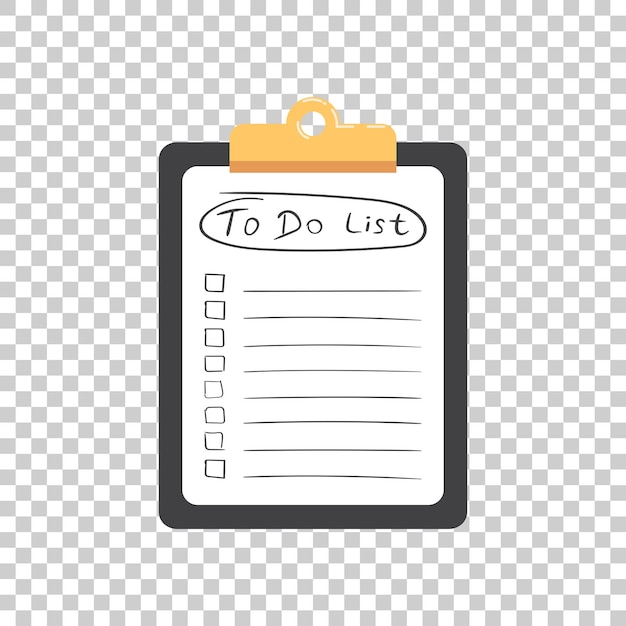To do list icon with hand drawn text Checklist task list vector illustration in flat style on white background