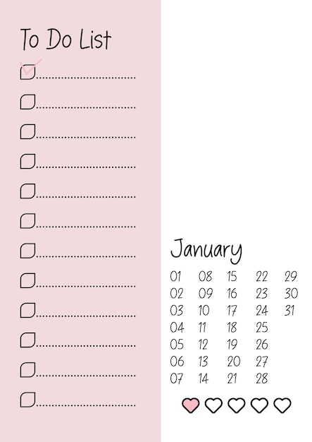 To do list Planner page A4 To do lists Printable