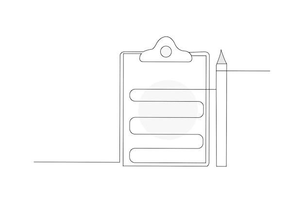 To do list with pencil continuous line art vector Notepad outline icon