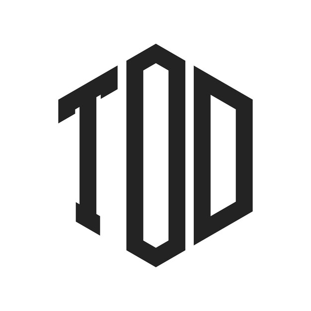 TOD Logo Design Initial Letter TOD Monogram Logo using Hexagon shape