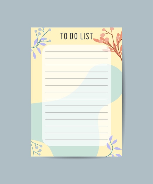 Todo list plan with flat design illustration Templates for agendas schedules planners notebooks and more