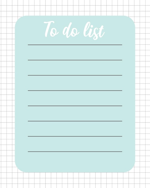 Todo list template checklist planner Fashion planner or organizer flat vector