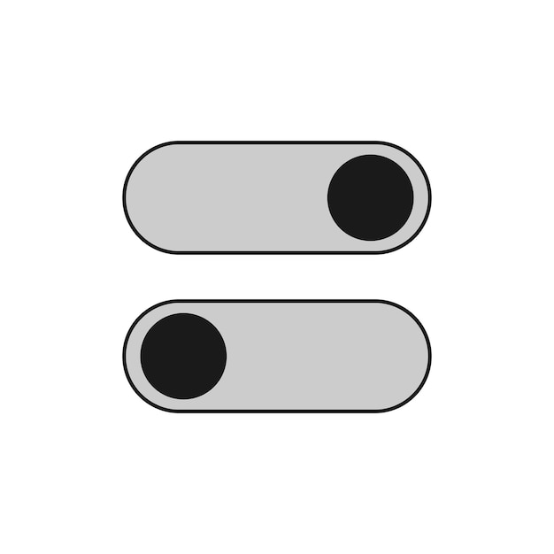 Toggle switch buttons Switch toggle buttons ON OFF Vector illustration
