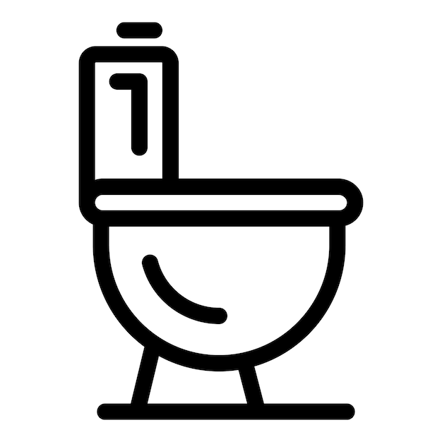 Toilet bowl with number one icon showing restroom sign