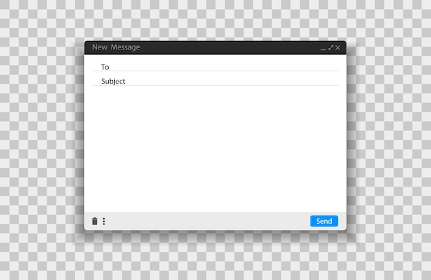 Tom skabelon til e-mail, internetmailramme-interface til mailbesked –