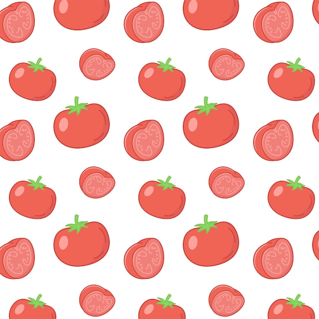 tomato flat icons seamless pattern