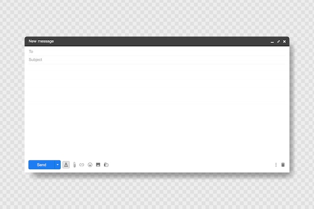 Tomt vindue i e-mail, skabelon illustration. E-mail-beskedvindue. Moderne flad stil.