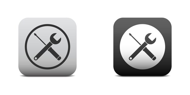 Tool icon Screwdriver and wrench icon Maintenance logo Flat vector illustration