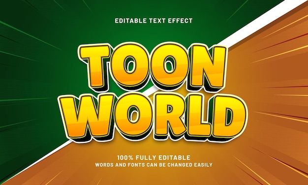 toon world editable text effect with a dream comic and cartoon theme
