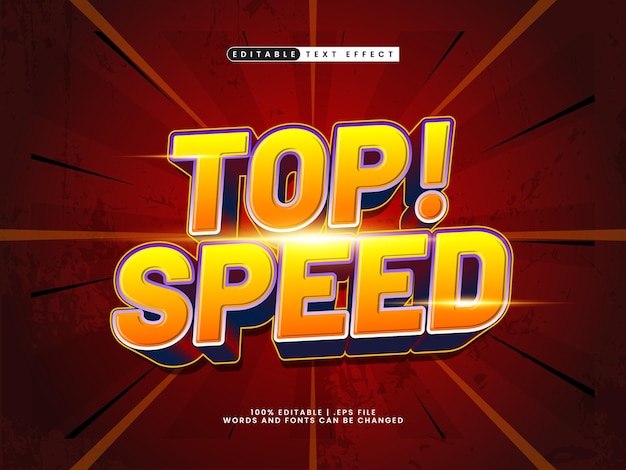 top speed editable text effect in speed style