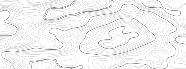 topographic map contour lines pattern background wavy banner geometric form vector illustration
