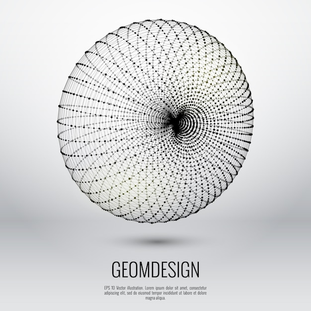 Torus element for cyber, digital, science, big data  design. 3d .