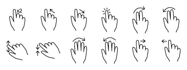 Touch pad icon Index finger doubleclick decrease increase turn rotation approximation press Scrolling click arrow sensor turn Zoom in move response time x2