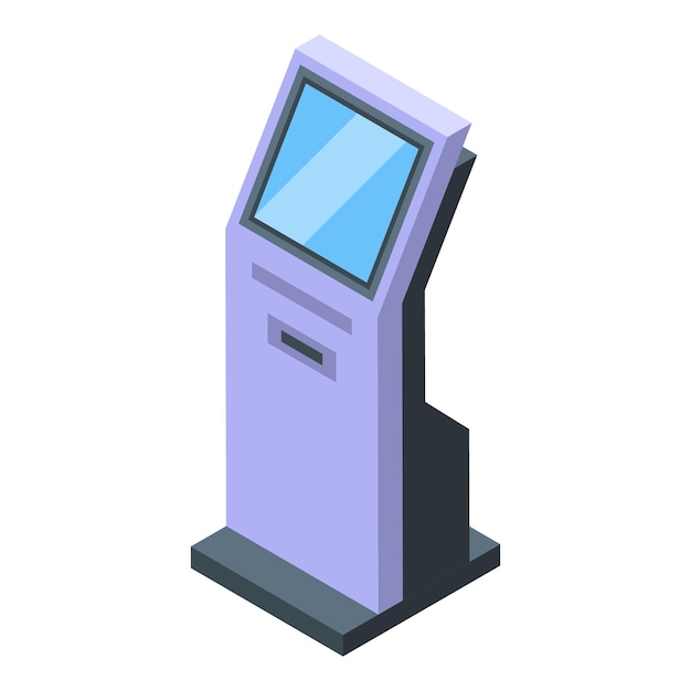 touchscreen terminal icon isometric vector hand mobile multi control