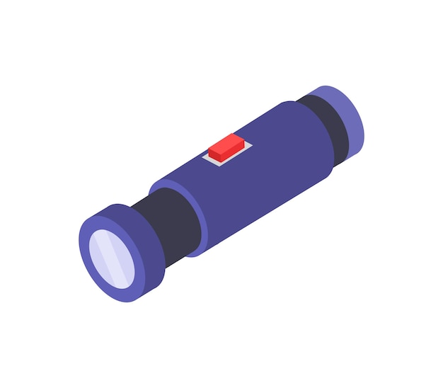 Tourist handle flashlight isometric