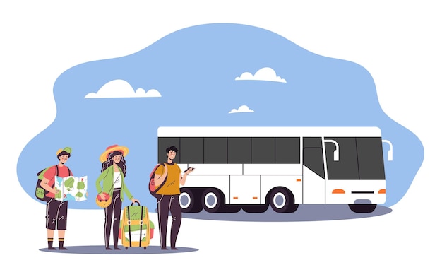 Tourist people tourist waiting in line vacation tourism travel concept