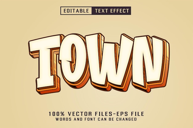 Town 3d Cartoon Text Editable Text Effect