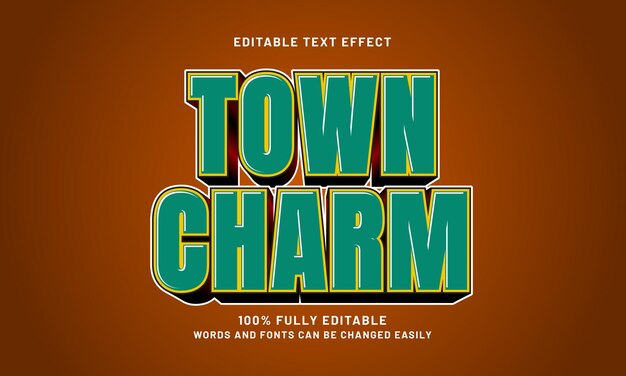 town charm editable text effects with a city and town theme