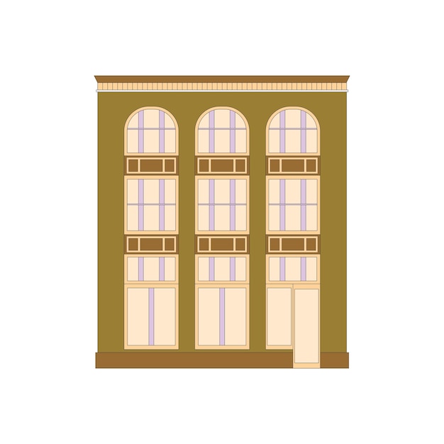 townhouses building facades Template for web graphic game and motion design Vector illustration