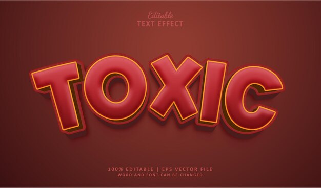 Toxic text effect style editable text effect style 3d