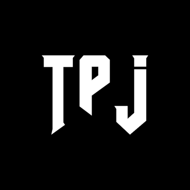 TPJ bokstavslogotypdesign för teknikföretag TPJ logotypdesign svartvit färgkombination TPJ logotyp TPJ vektor TPJ design TPJ ikon TPJ alfabet TPJ typografi logotypdesign