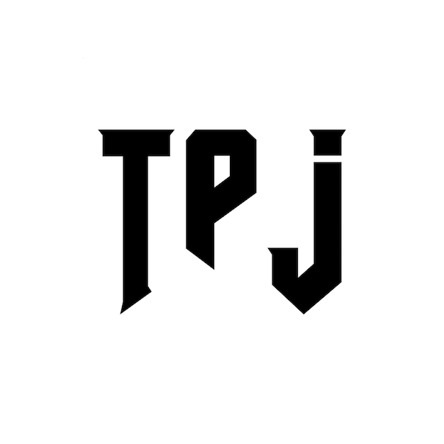 TPJ bokstavslogotypdesign för teknikföretag TPJ logotypdesign svartvit färgkombination TPJ logotyp TPJ vektor TPJ design TPJ ikon TPJ alfabet TPJ typografi logotypdesign