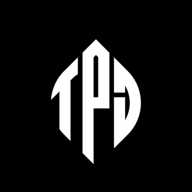 TPJ circle letter logo design with circle and ellipse shape TPJ ellipse letters with typographic style The three initials form a circle logo TPJ Circle Emblem Abstract Monogram Letter Mark Vector