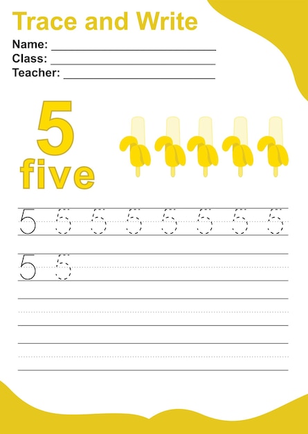 trace and write number for children. exercise for children to recognize the number. educational work