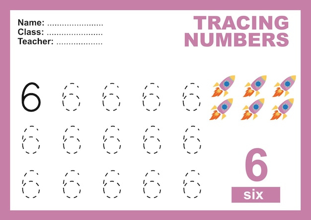 trace and write number for children exercise for children to recognize the number